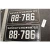 Image 1 : SASKATCHEWAN LICENSE PLATES SET..............1960