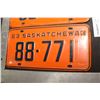 Image 2 : SASKATCHEWAN LICENSE PLATES SET..............1963