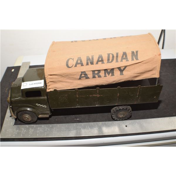 SCARCE CANADA ARMY LUMAR PRESSED STEEL MILITARY TOY TRUCK