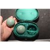 Image 3 : ANTIQUE HEAVY JADE BALLS IN MOHAIR BOX CHINESE
