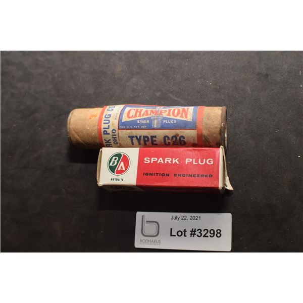 NOS CHAMPION AIRPLANE SPARK PLUG AND B-A OIL SPARK PLUG