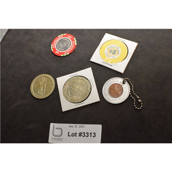 GAMBLING CASINO TOKENS AND LAS VEGAS LUCKY COIN