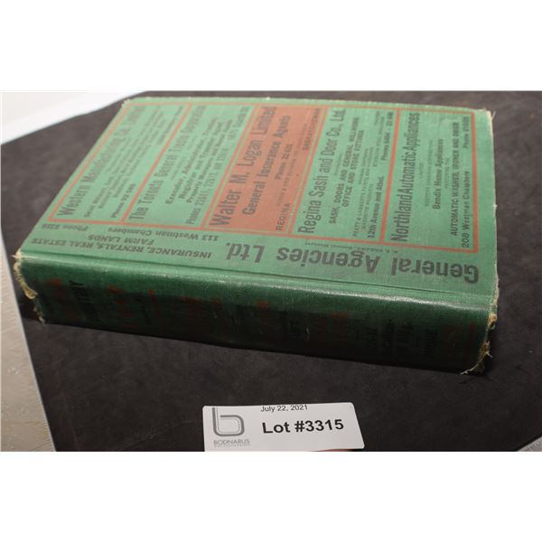 REGINA SASK 1947 DIRECTORY RED INDIAN OIL ETC