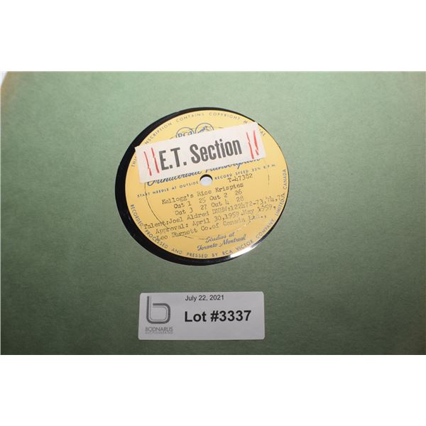 KELLOGGS RICE KRISPIES ADS 1959 RADIO RECORD