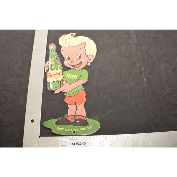 HEAVY PORCELAIN STEEL ADVERTISING FANTASY SIGN......SQUIRT SODA