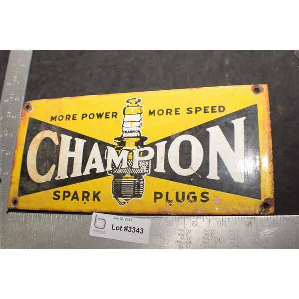 HEAVY PORCELAIN STEEL ADVERTISING FANTASY SIGN......CHAMPION SPARK PLUGS