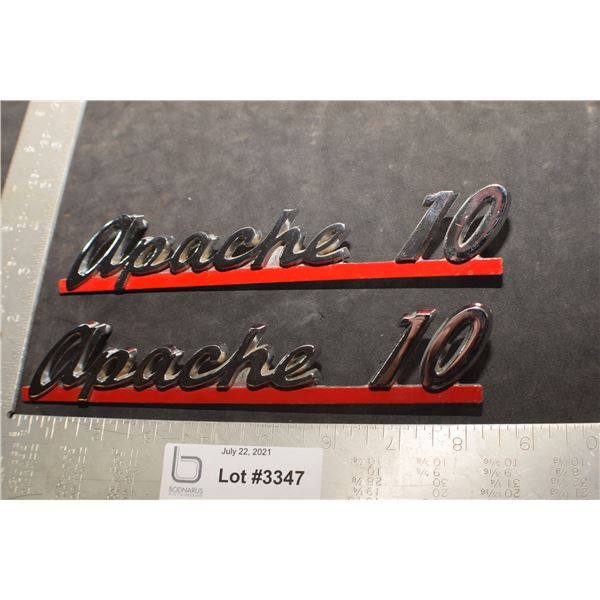 AUTOMOTIVE ANTIQUE SCRIPT EMBLEM .....CHEVROLET APACHE TRUCK