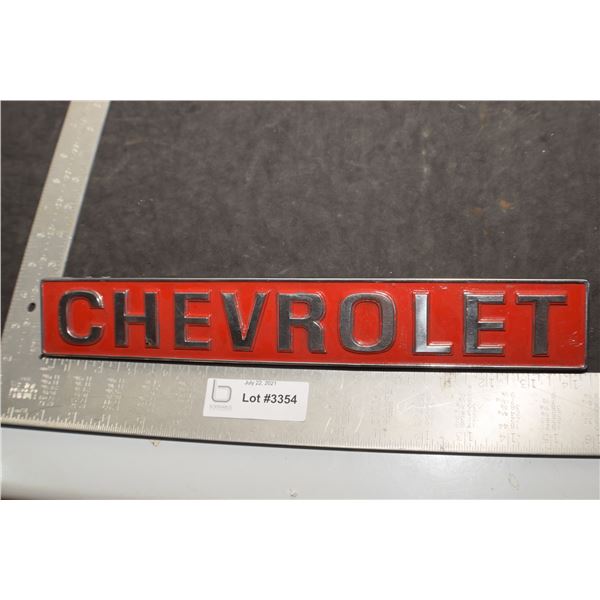 AUTOMOTIVE ANTIQUE SCRIPT EMBLEM ....CHEVROLET LARGE