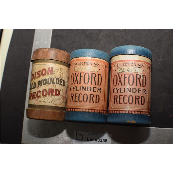 3 X CYLINDER RECORDS