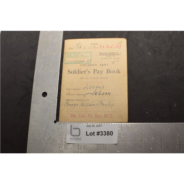 WWII CANADA CANADIAN SOLDIER PAY BOOK