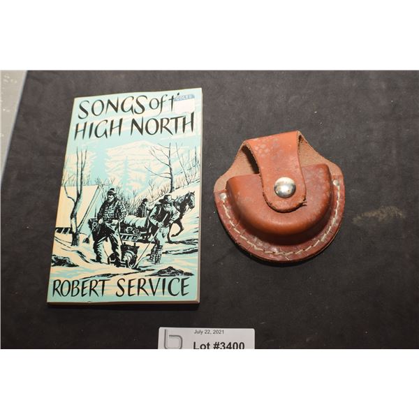 LEATHER VINTAGE COPENHAGEN SNUFF CAN HOLDER AND SERVICE BOOK