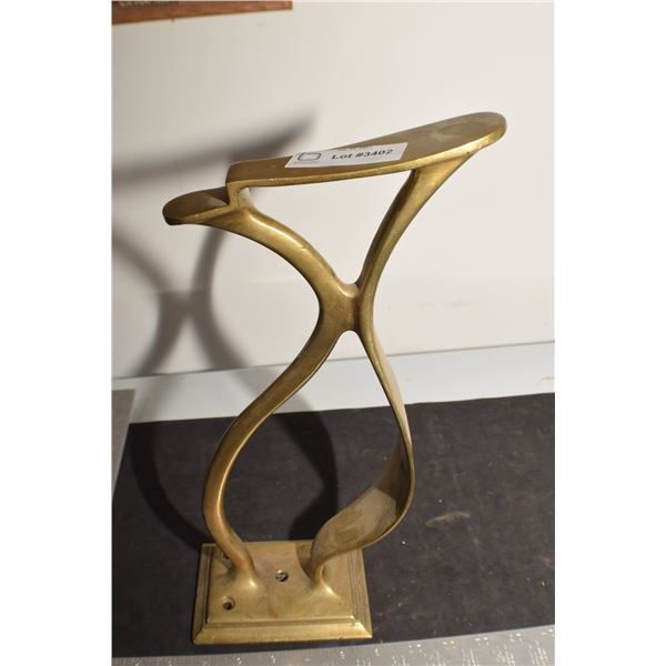 LARGE BRASS SHOE SHINE STAND ANTIQUE FROM KING GEORGE HOTEL