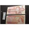 1974 AND 1984 CANADA CANADIAN $2 MONEY BILL BANK NOTE