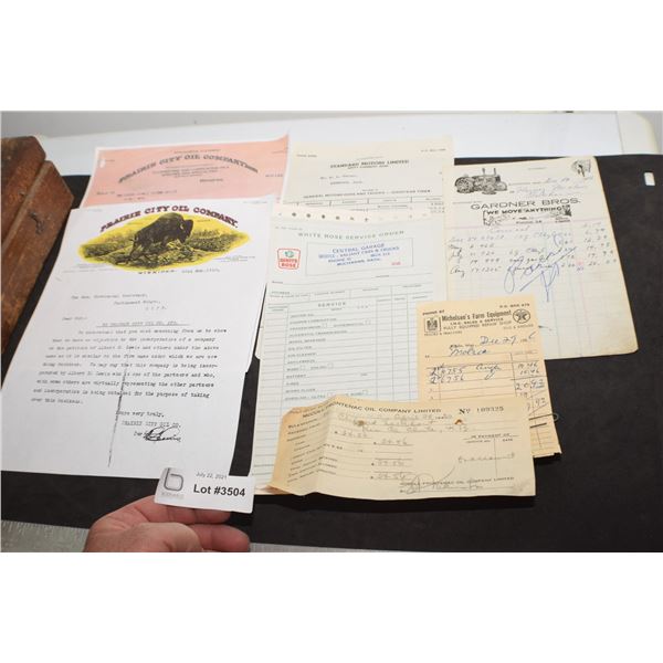 ANTIQUE GAS / OIL  PAPER LOT , SOME FACSIMILE