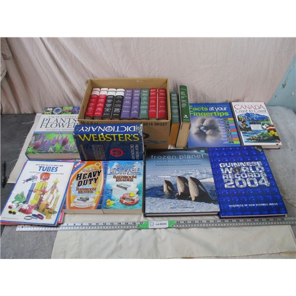 Readers digest, Flower Encyclopedia, Guiness World Records, Bathroom Readers, Craft Books
