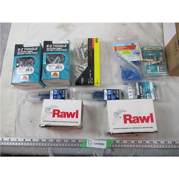 Dry wall Screws + Anchors, bolts, etc