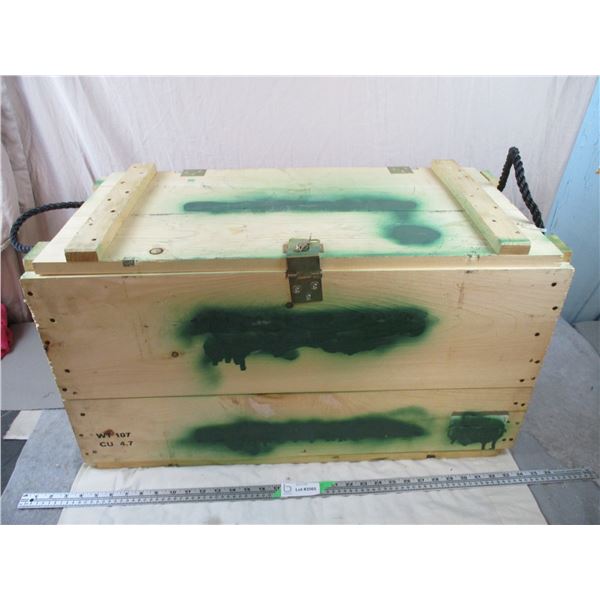 Large Wooden Military Crate - 31x16x17