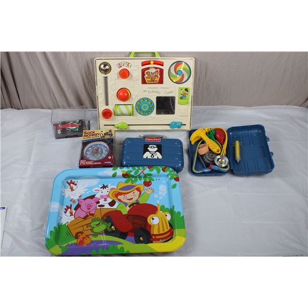Fisher Price Activity Set, Doctor Sets, Kids Dinner Tray, Sock Monkey Clock, Cars Car