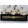 Image 3 : Jewellery Lot - Rings + Watches (Bulova, Elizabeth Taylor)