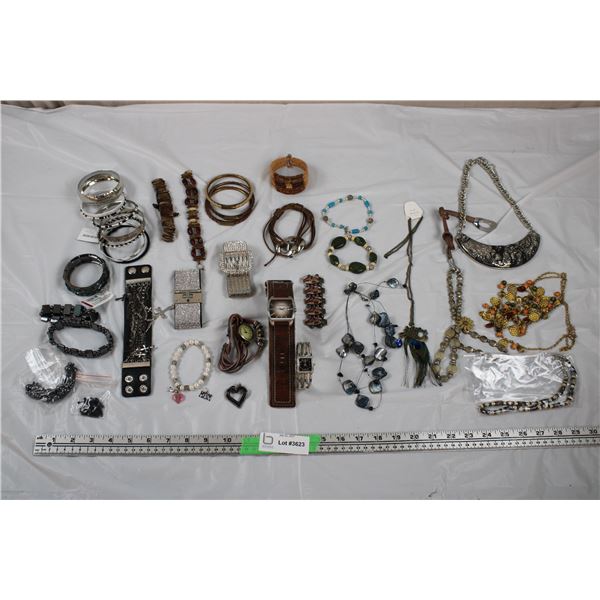 Jewellery Lot - Watch Bracelets (fossil) + Necklaces