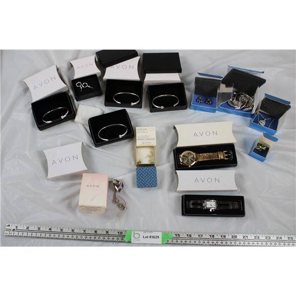 Jewellery Lot - AVON branded watches, bracelets, earrings necklaces,