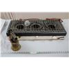 Antique Jiff-Range 33A Propane 3-burner stove + Butler Brass Hand Torch