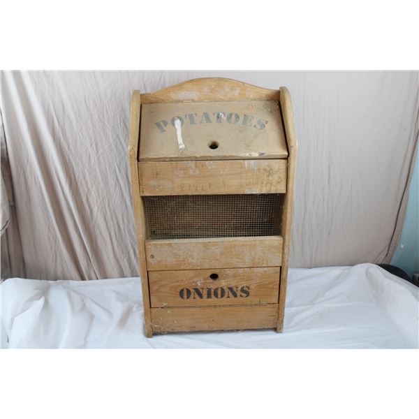 Wooden Onions + Potatoes Bin - 28" Tall