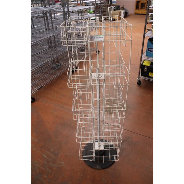 Rotating Wire Rack for Storefront - heavy metal base. 53  Tall, 14 x14 