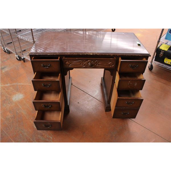 Vintage Wooden Dresser Desk - 42"x30"x21"deep (One handle damaged)