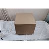 hinged vinyl footstool /storage box- 14x14x13"high