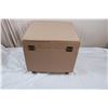 Image 3 : hinged vinyl footstool /storage box- 14x14x13"high