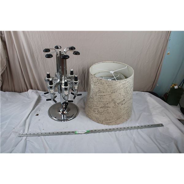 6 Jigger Rotating Bottle Dispenser with 3 Lamp Shades