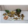 Large Lot of Brass and Copper - Plates, Keys, Flower Planters, Candlesticks