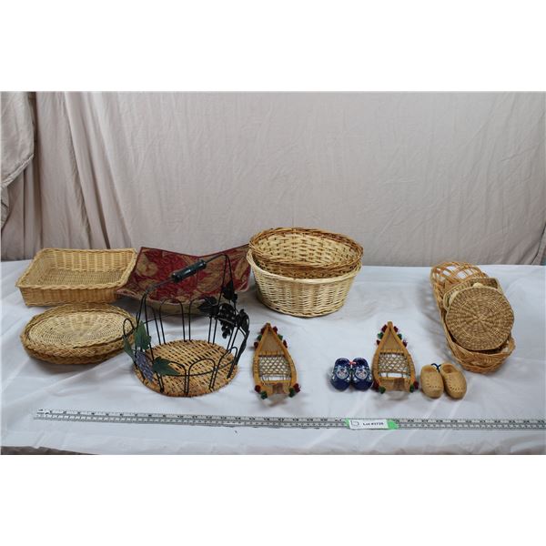 Wicker Baskets + Miniature Snowshoes