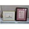 2 framed pictures - hand signed
