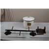 Enamel Pot/lid + Wooden Toilet Paper Holder + Towel Rack