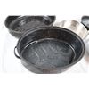 Image 2 : Large Enamel Roaster + Frying Pans