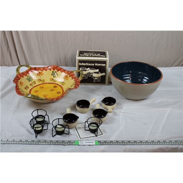 Italian fruit Bowl , Gluckstein Stone Salad Bowl, Stone Butter Warmers