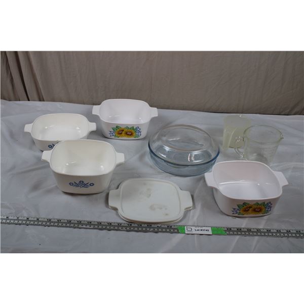 Fire King Glassware, Pyrex Measuring Cup, Corningware Oven Pots