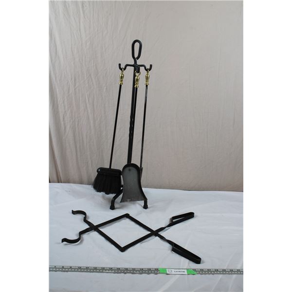 FirePlace Poker Set + Metal Tongs