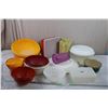Image 1 : Tupperware lids + containers and various plastic storage containers