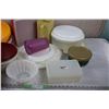 Image 3 : Tupperware lids + containers and various plastic storage containers