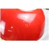 Image 4 : Red Pyrex Bowl (10.5"round, 4.5"tall) + Large Stainless mixing bowl - 12" round, 6" deep