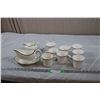 Image 1 : Spode Golden Eternity Coffee Cups (set of 8) with Wedgwood Gravy Bowl/Plate + Creamer