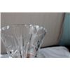Image 5 : Clear + Etched Glass Serving Trays, Bowls, Vases