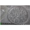 Image 7 : Clear + Etched Glass Serving Trays, Bowls, Vases
