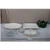 Image 1 : Italian Serving Tray, Turkey Platter, Divided Dish (corningware), clear glass pitcher