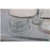 Image 3 : Italian Serving Tray, Turkey Platter, Divided Dish (corningware), clear glass pitcher