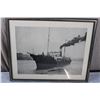 Image 2 : vintage mirror + vintage "SS Glencoe" Ship print