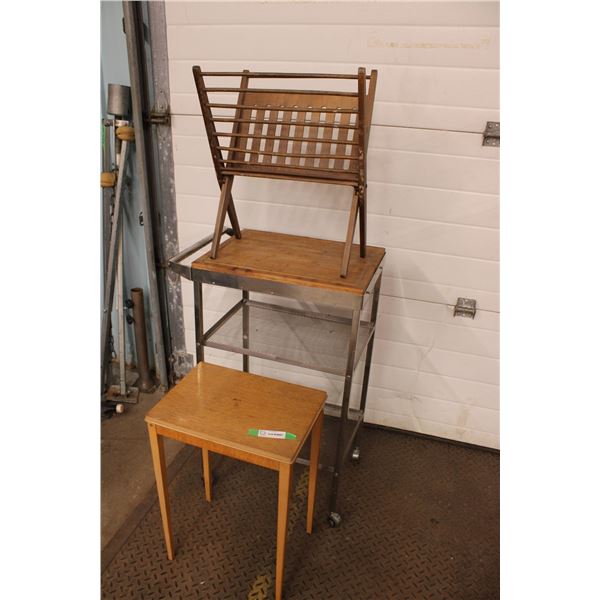 2 Small Tables Microwave Stand and Magazine Rack 20" x 15"